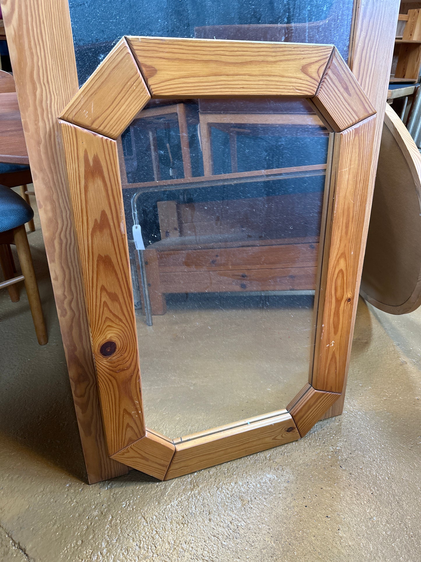 Medium Octagonal Pine Mirror