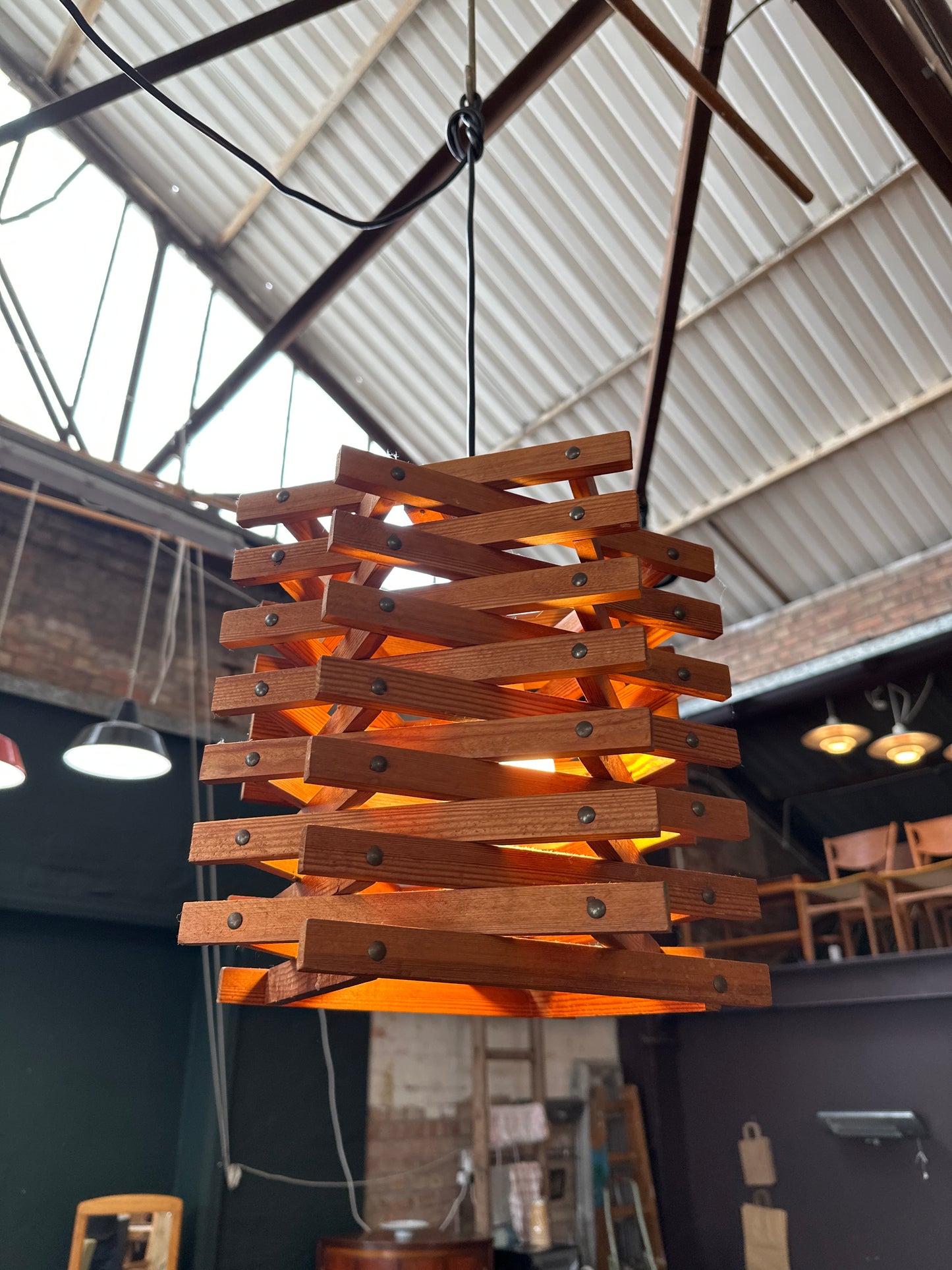Stacked Wooden Pendant Light