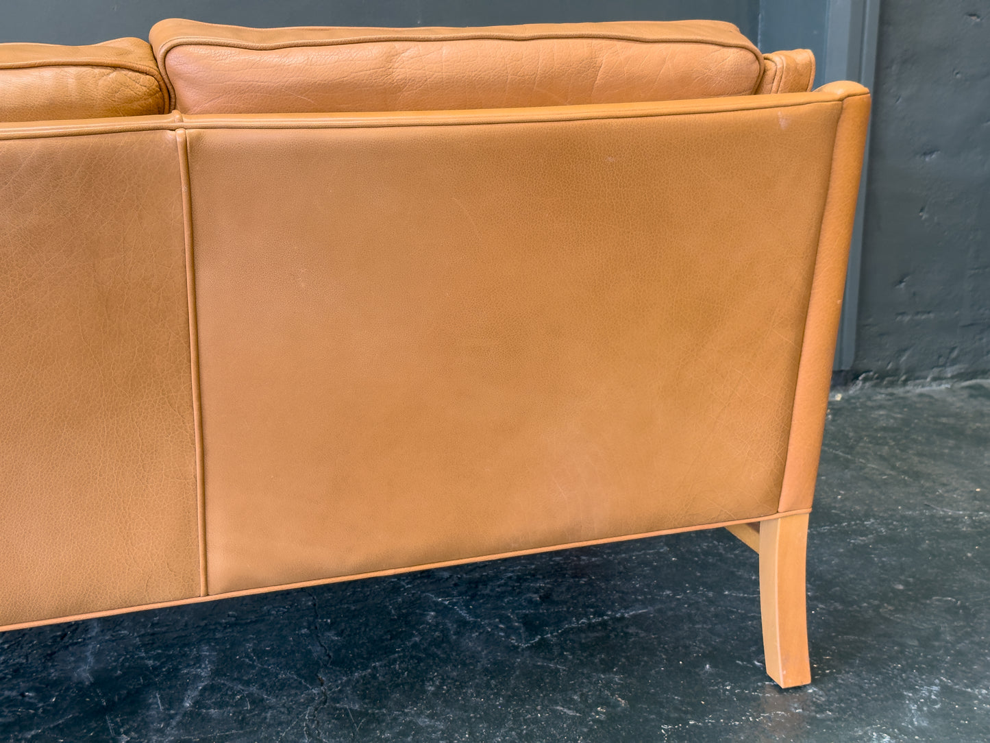 Tan Leather 3 Seater Sofa