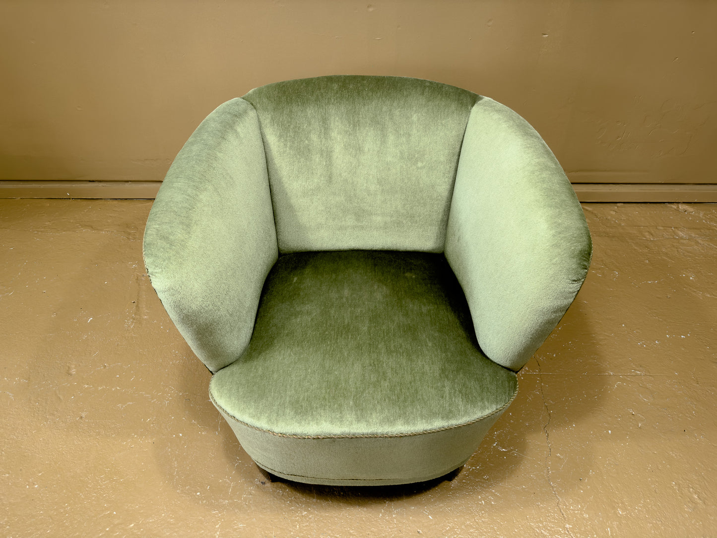 1940s Velvet Upholstered Armchair