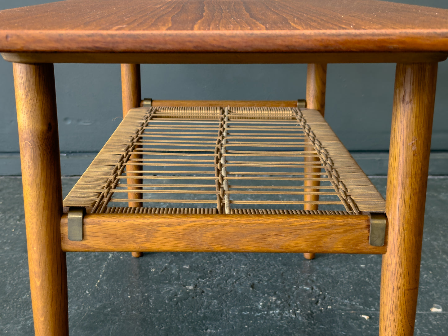 Teak and Rattan Coffee Table