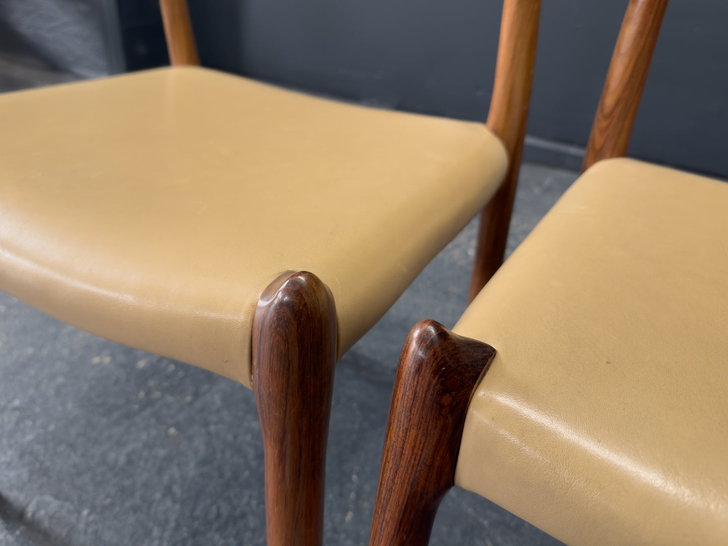 Niels Otto Moller Rosewood and Leather Model 78 Chairs