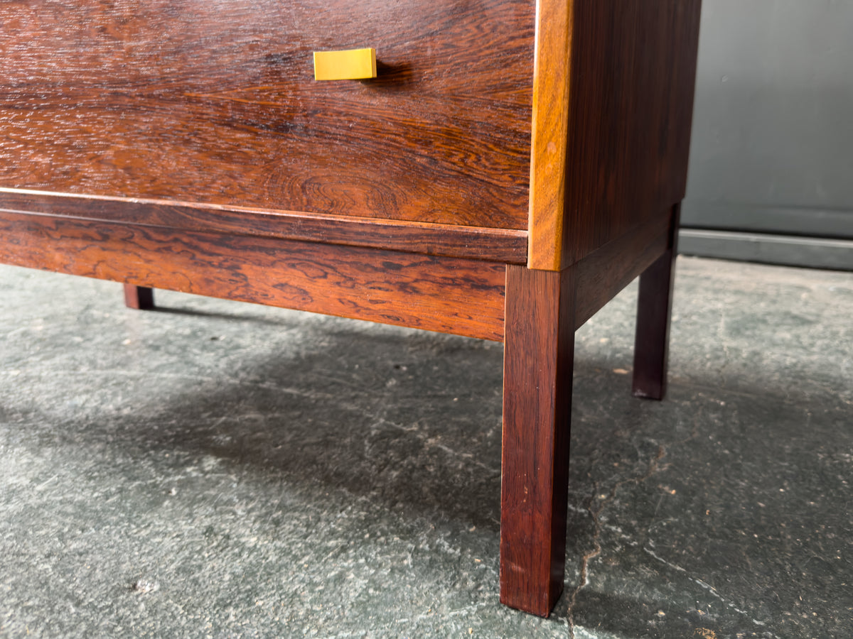Rosewood Chest of Drawers with Brass Handles
