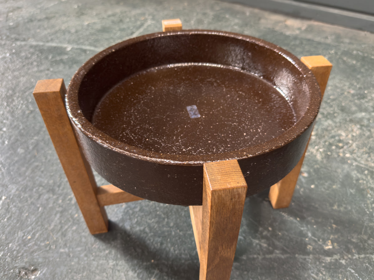 Arne Basse Side Table with Oak Base and Removable Ceramic Bowl