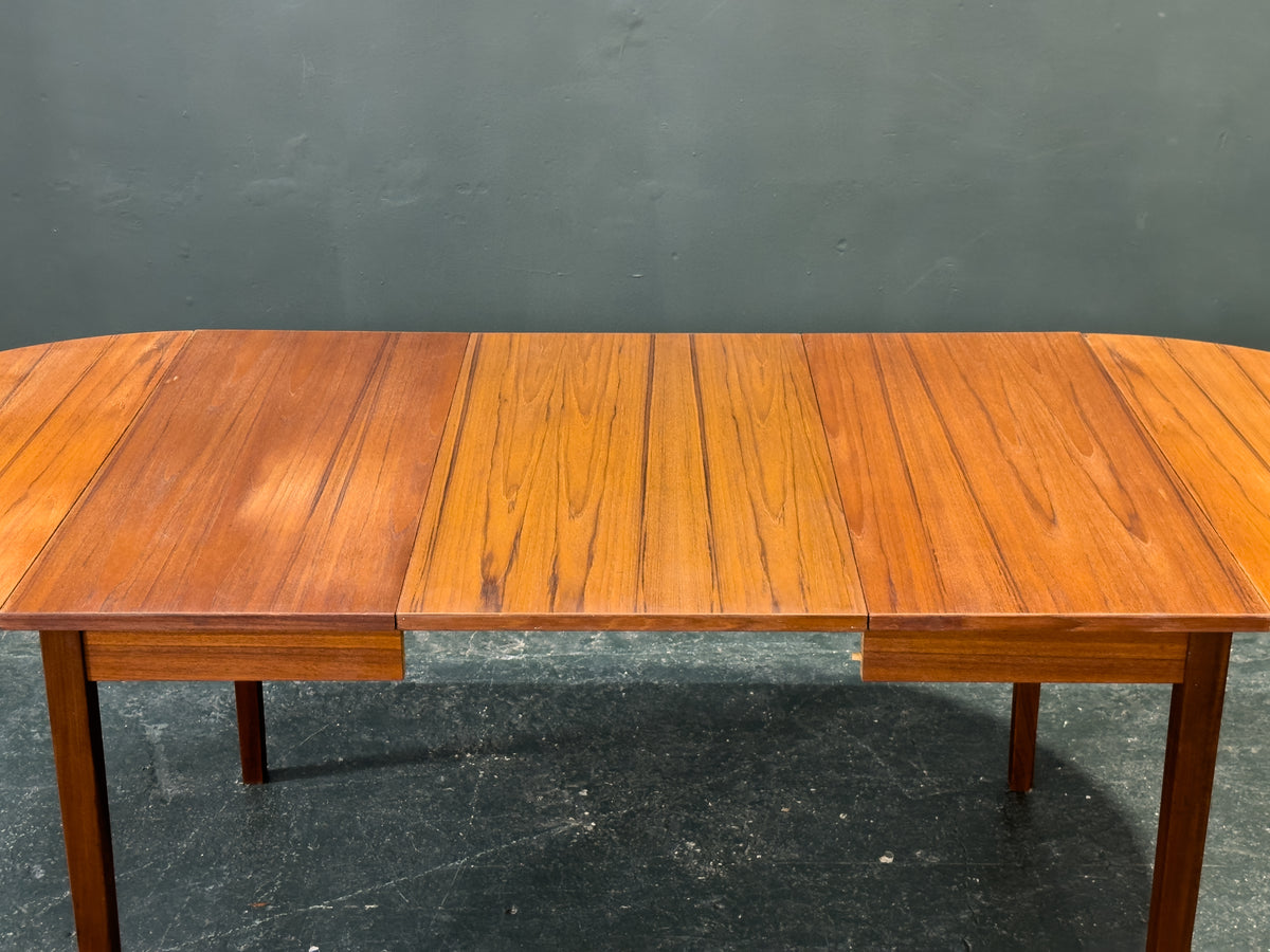 Square Teak Dining Table with 4 Extending Leaves