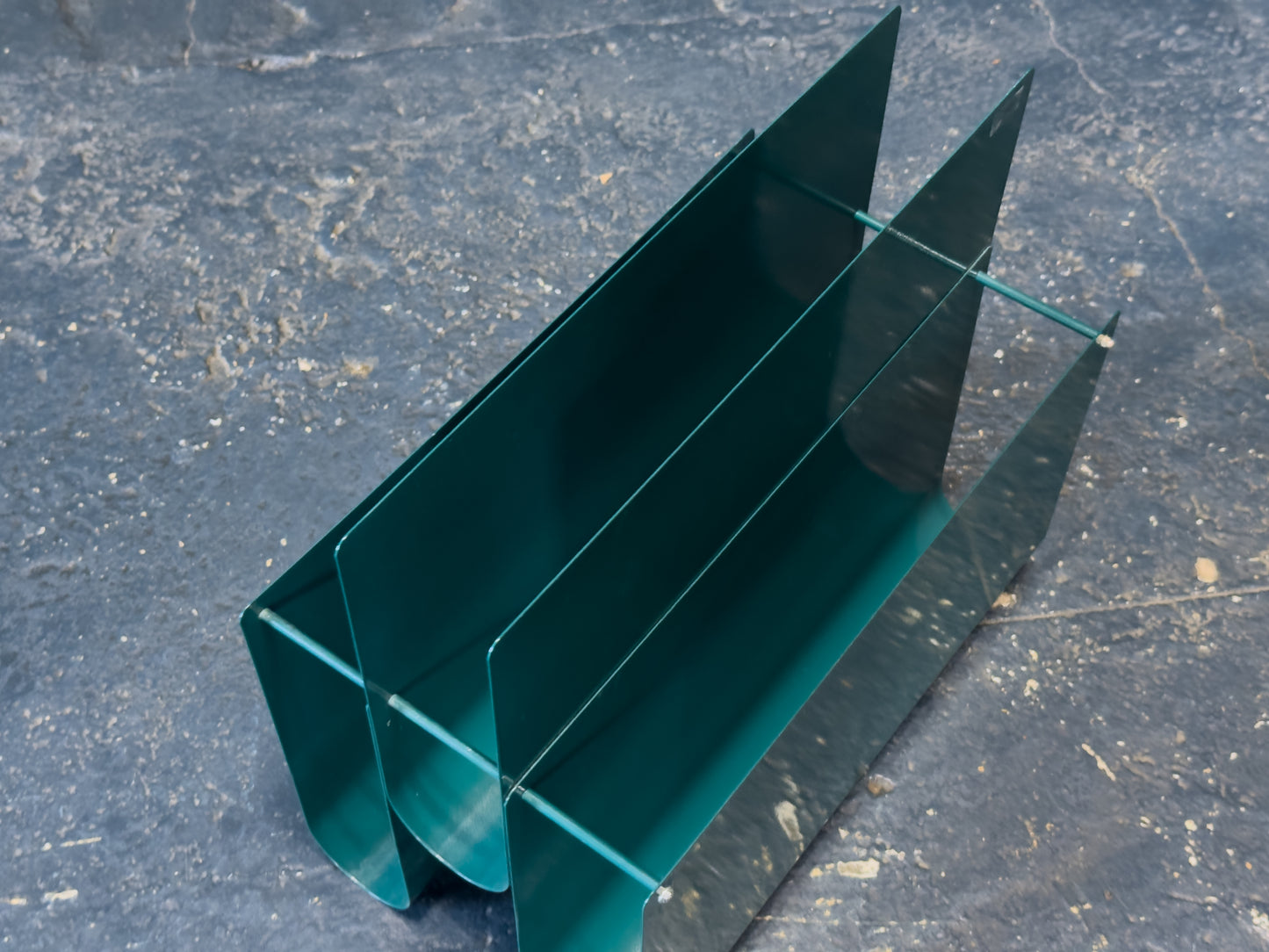 Teal Metal Magazine Rack