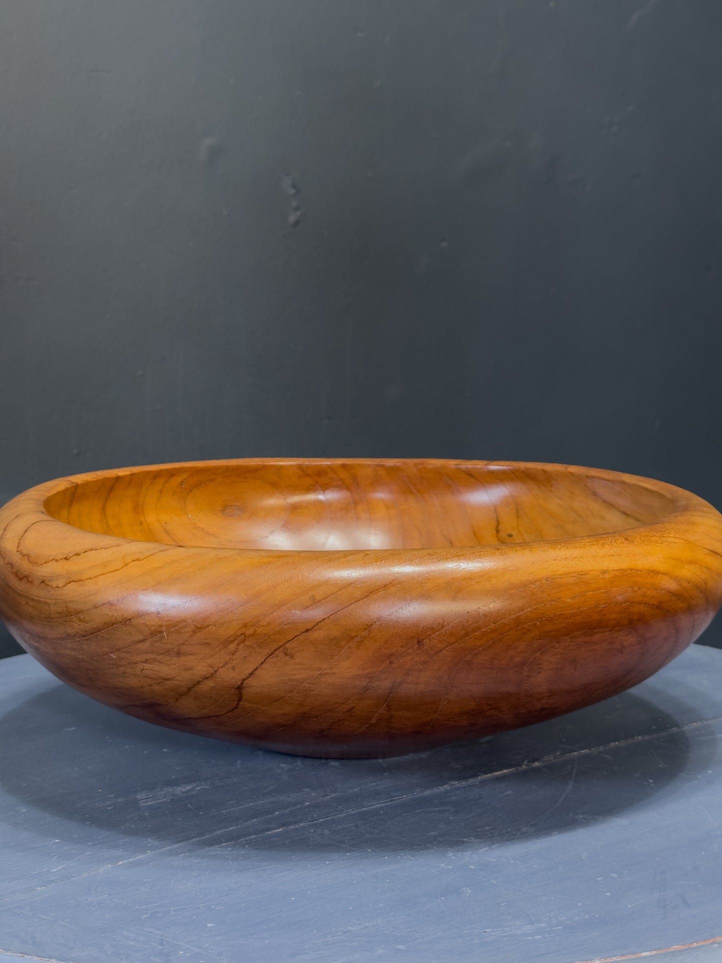 Large Hand Turned Teak Bowl
