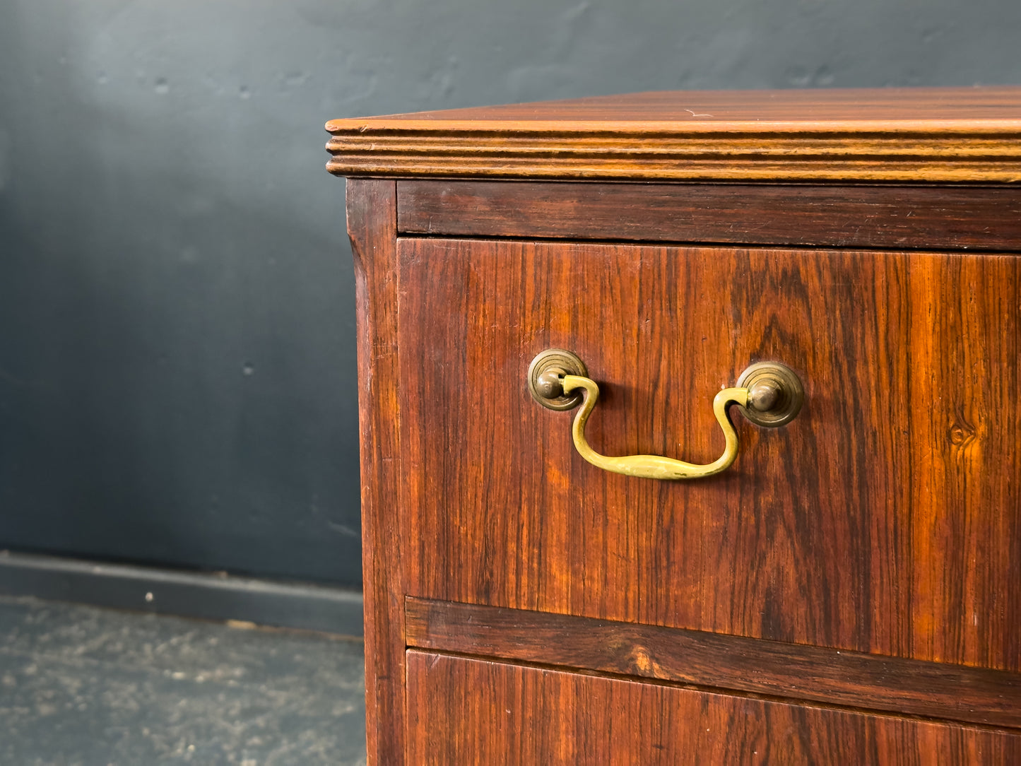 Rosewood Chest of Drawers with Brass Handles