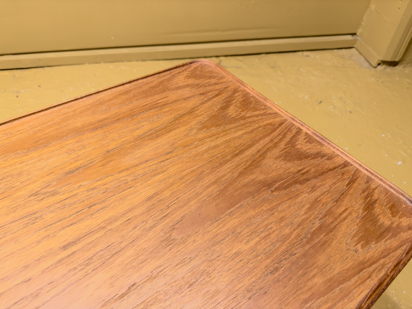 Teak Coffee Table with Wicker Shelf