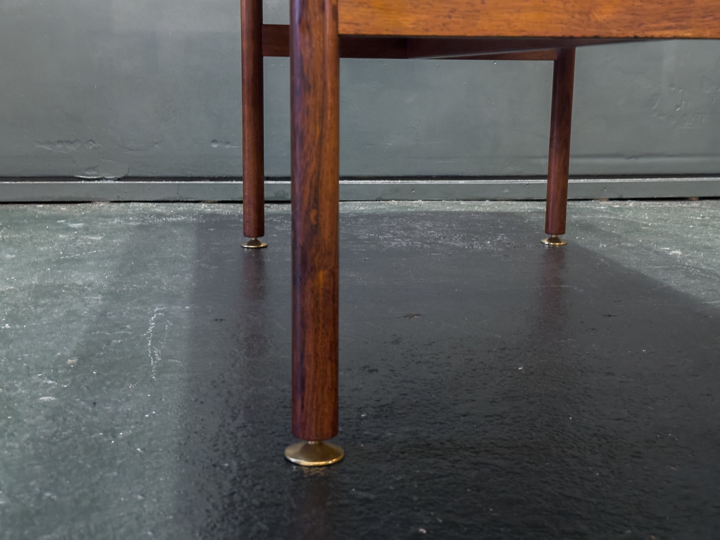 Large Leather Top Rosewood Table