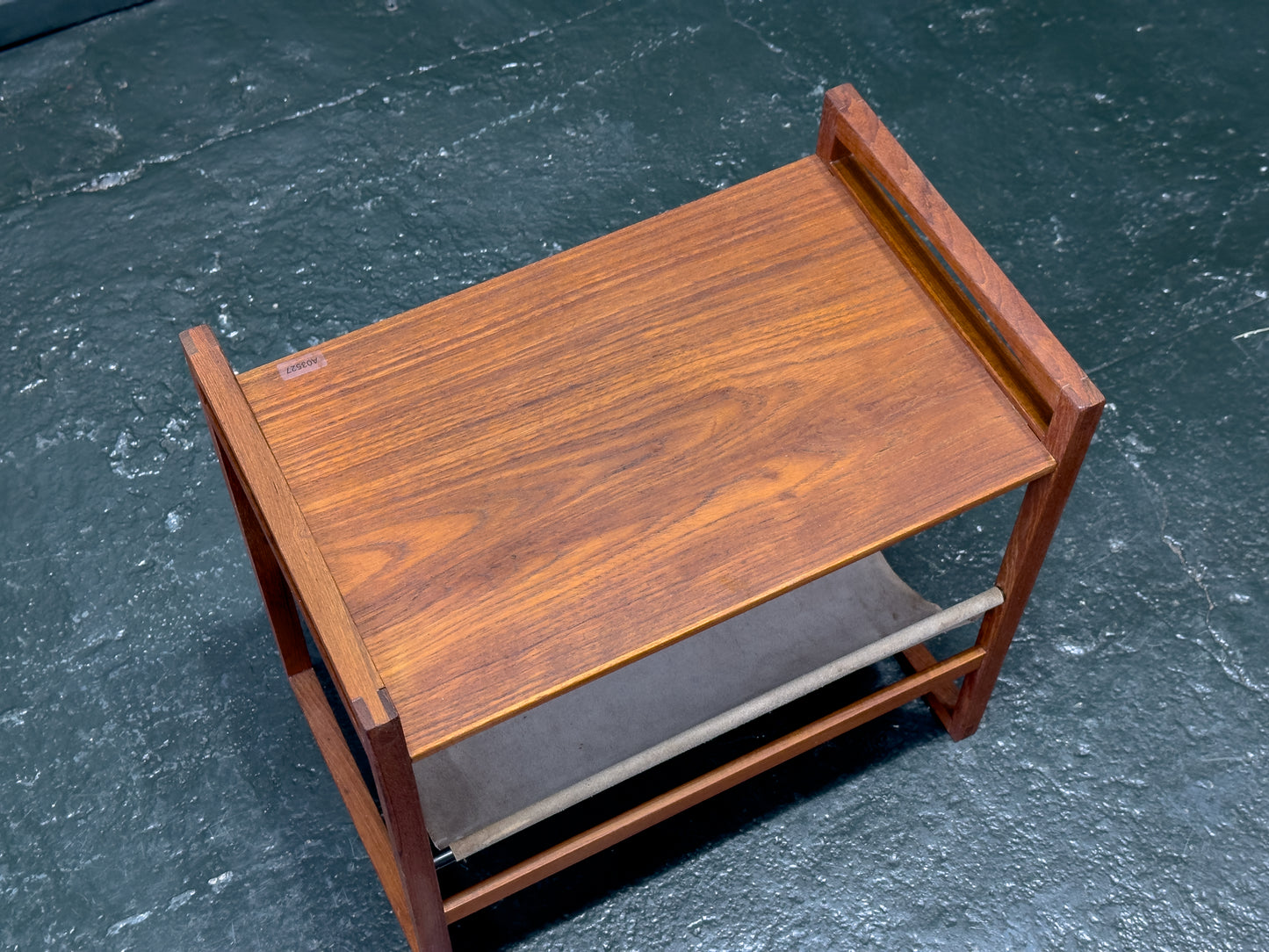 Teak and Leather Magazine Rack