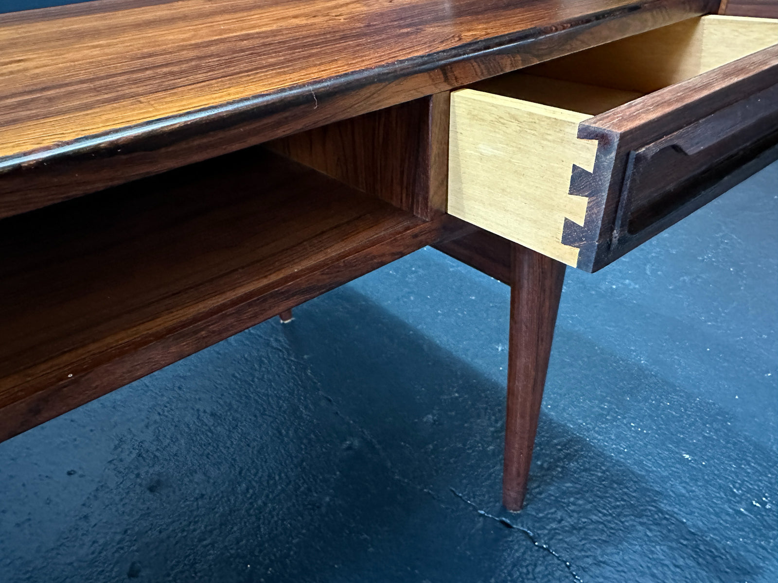 Rosewood Coffee Table with Reversible Drawers