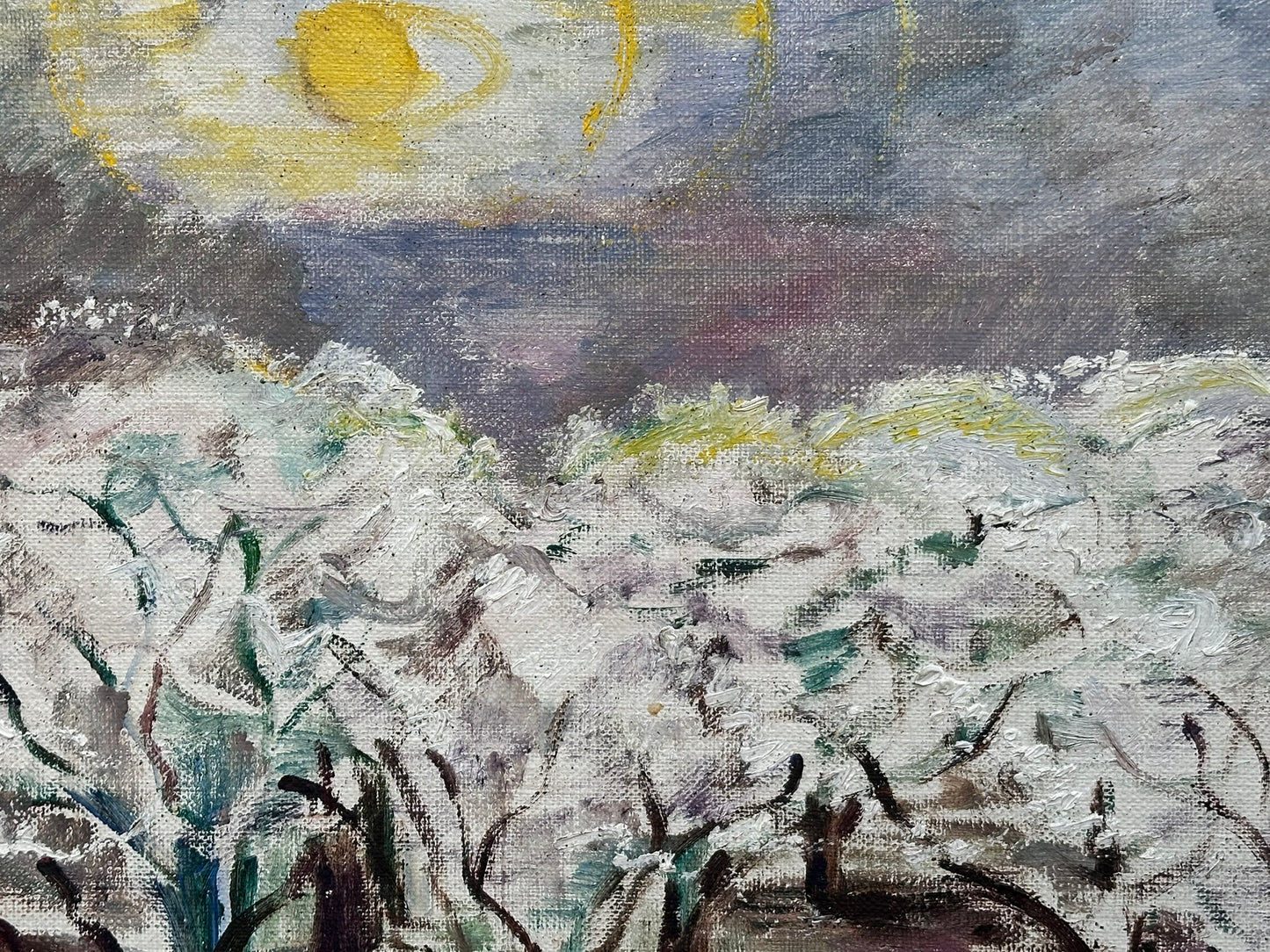 Impressionist Painting of Winter Forest