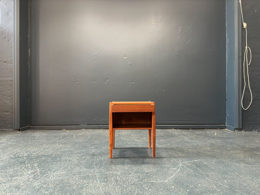 Small Teak Side Table with Drawer