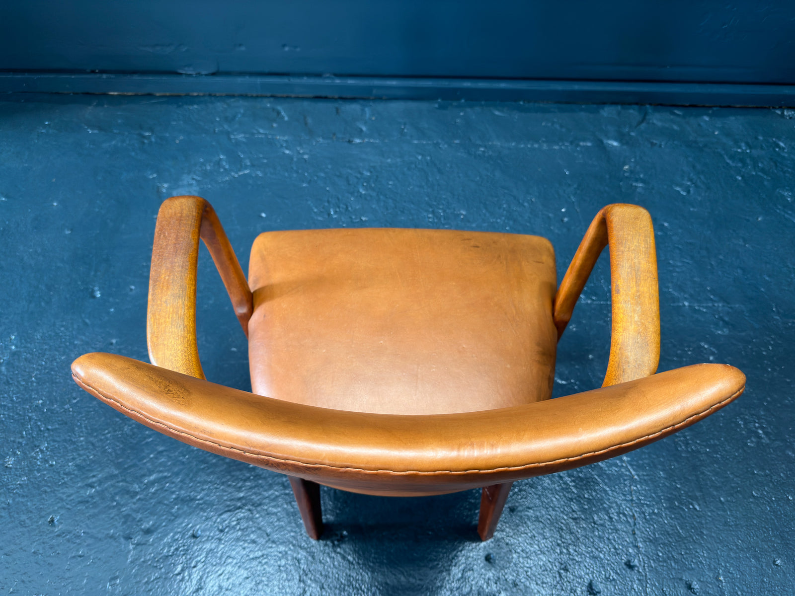 Walnut and Leather Armchair