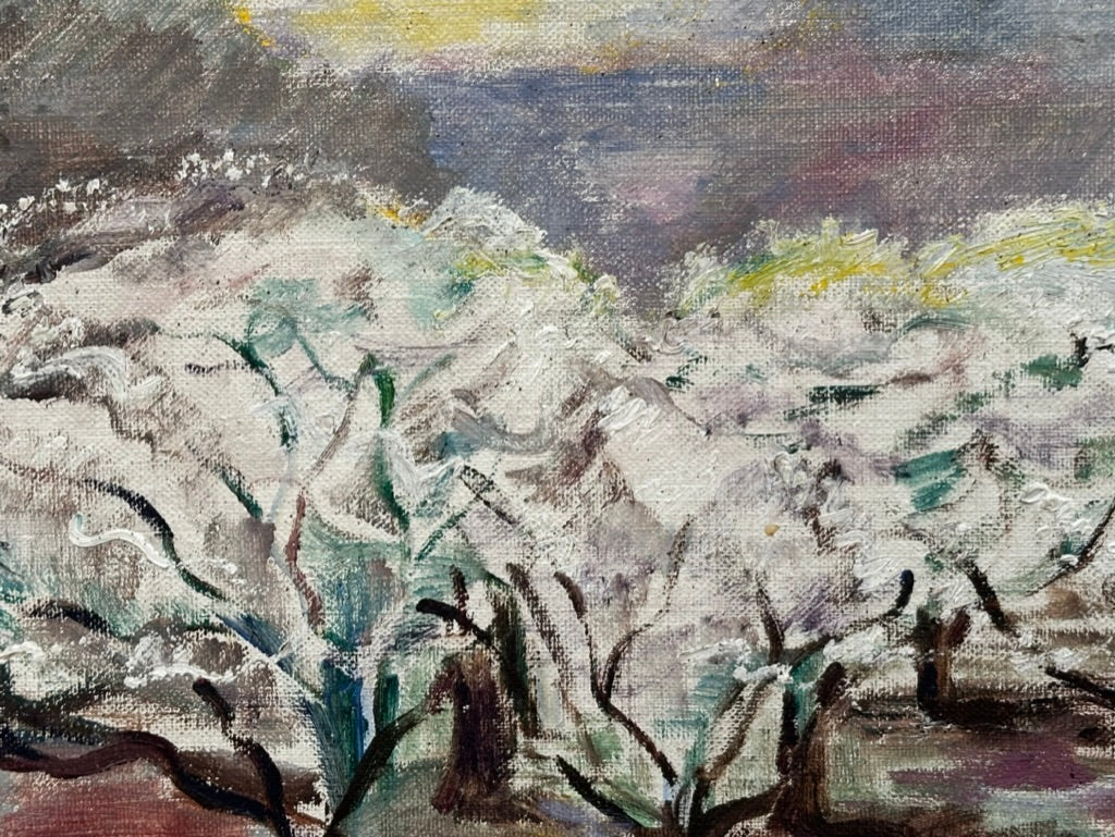 Impressionist Painting of Winter Forest