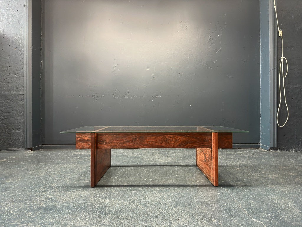 Svend Langkilde Rosewood & Glass Coffee Table