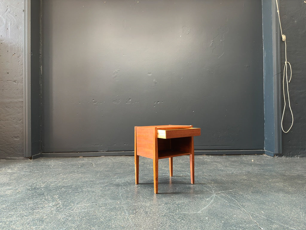 Small Teak Side Table with Drawer