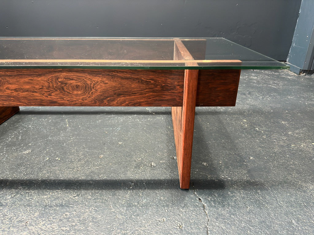 Svend Langkilde Rosewood & Glass Coffee Table