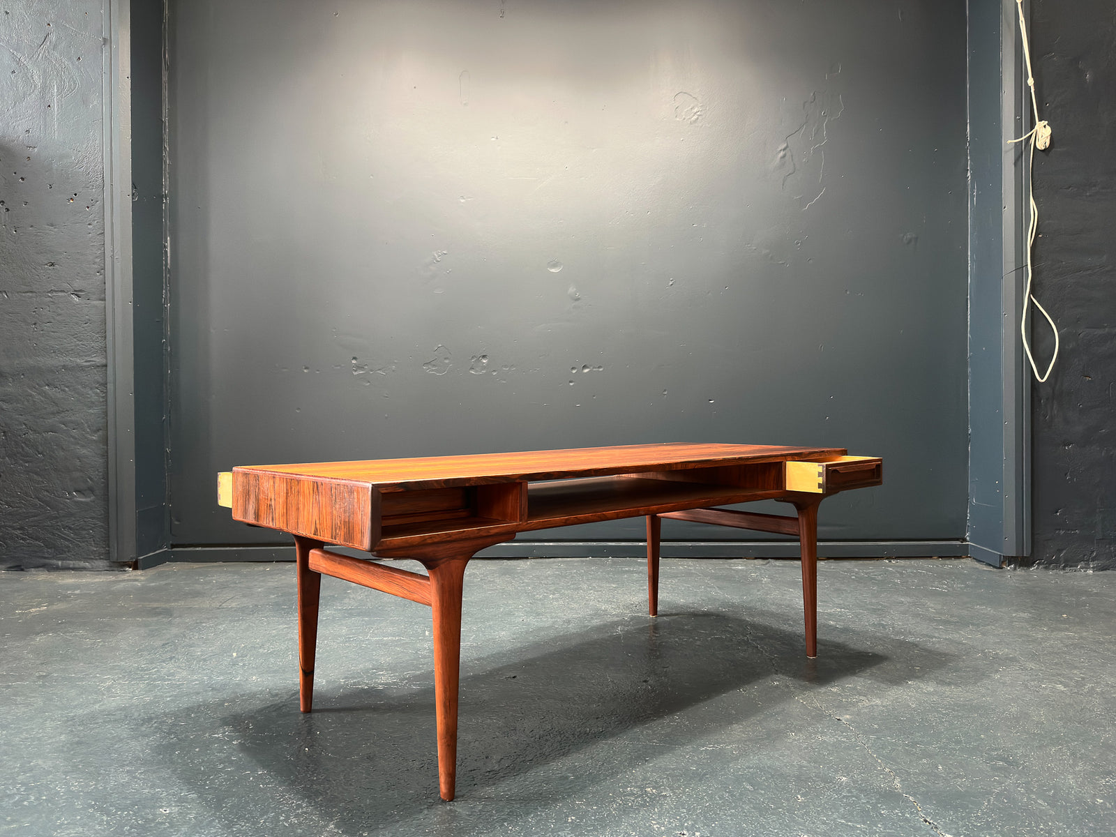 Rosewood Coffee Table with Reversible Drawers