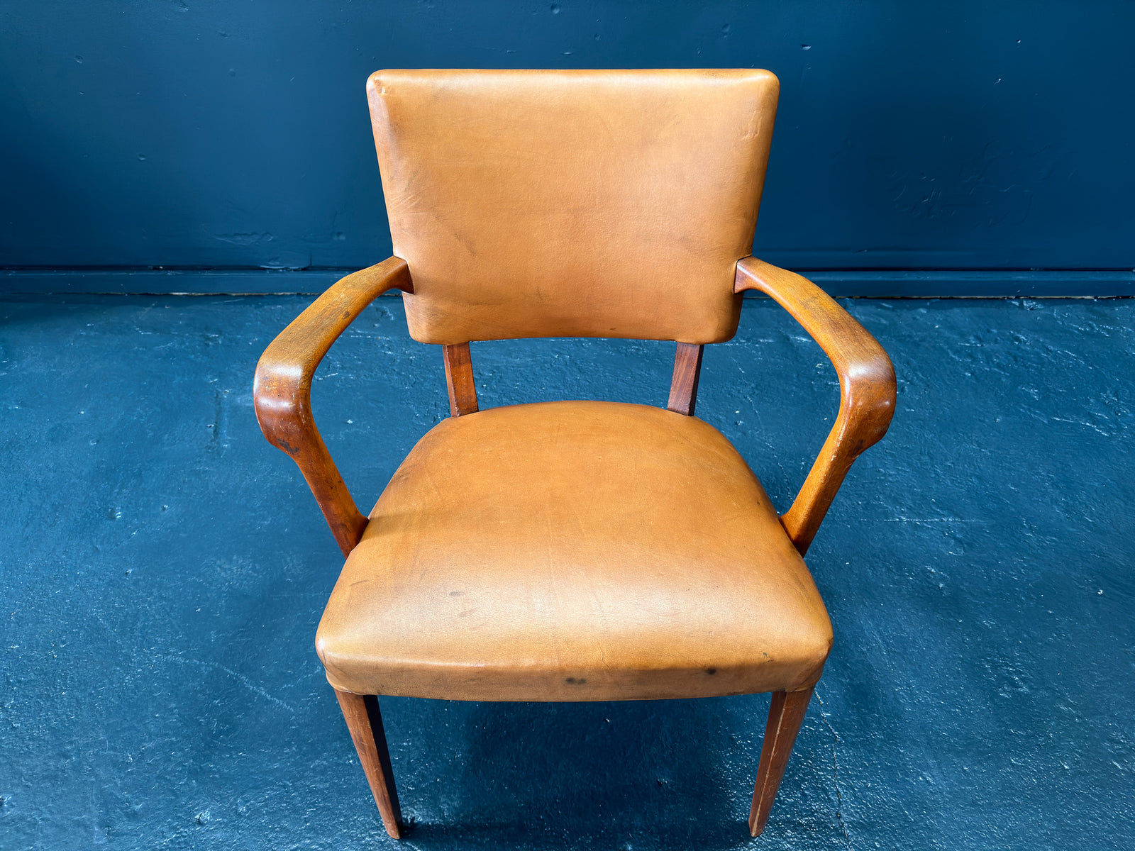 Walnut and Leather Armchair
