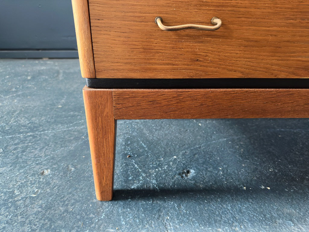 Small Oak Chest of Drawers and Vanity with Mirror