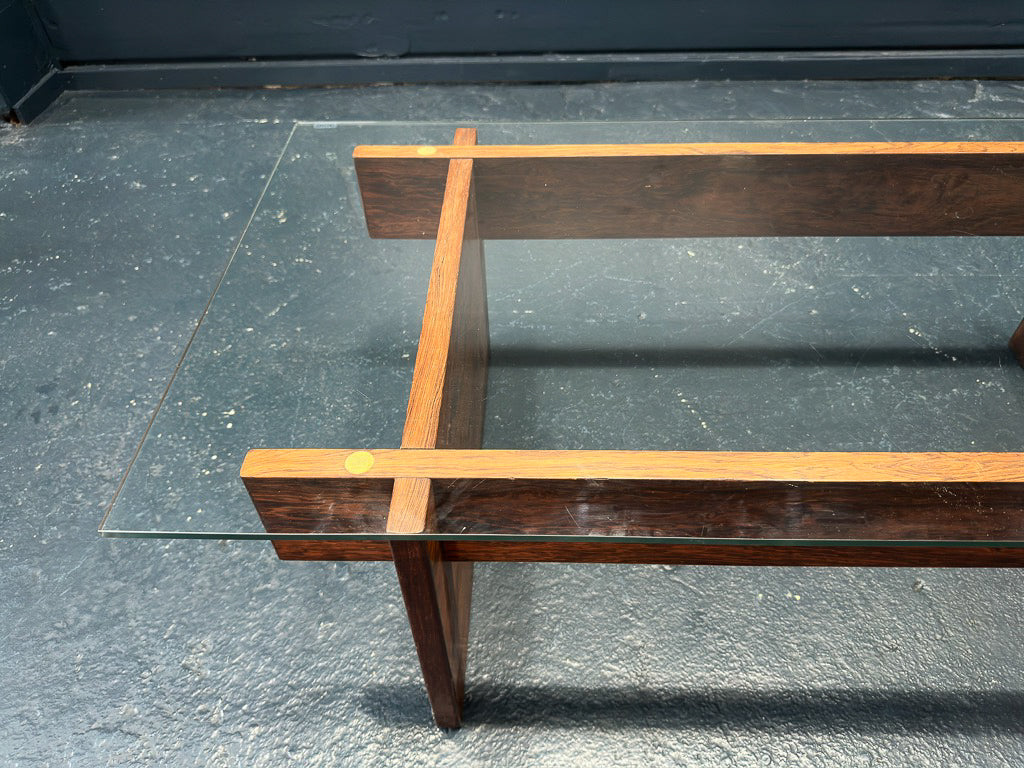 Svend Langkilde Rosewood & Glass Coffee Table