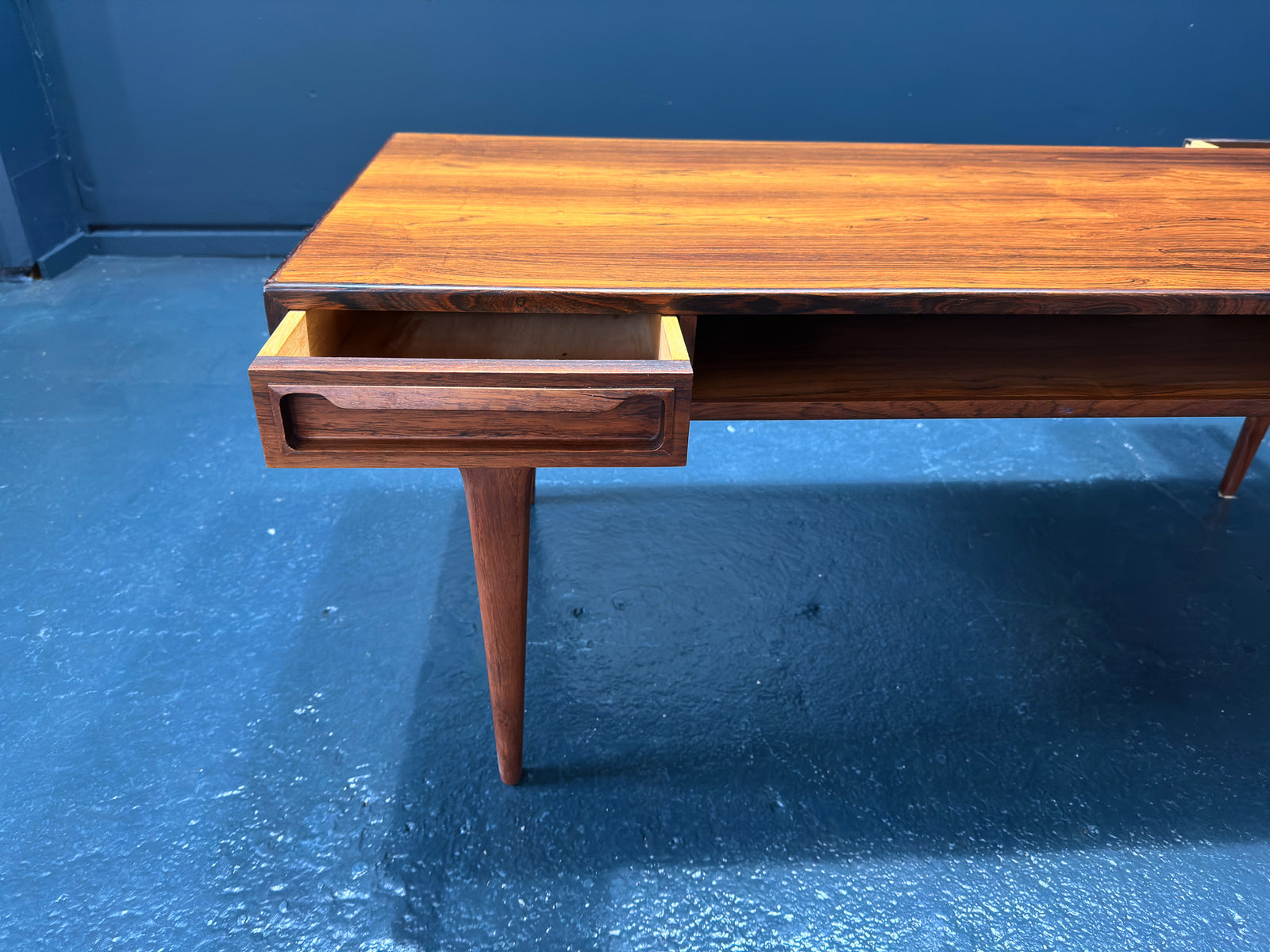 Rosewood Coffee Table with Reversible Drawers