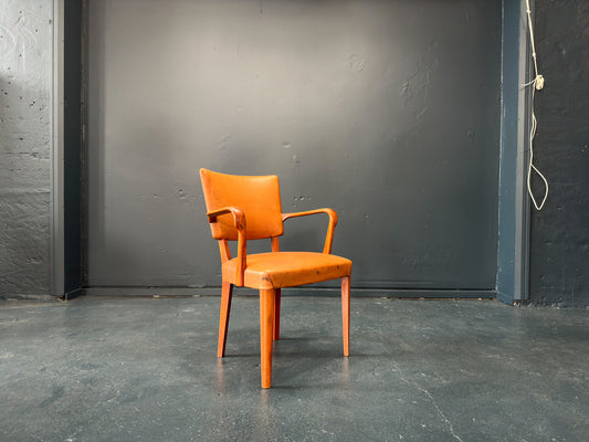 Walnut and Leather Armchair
