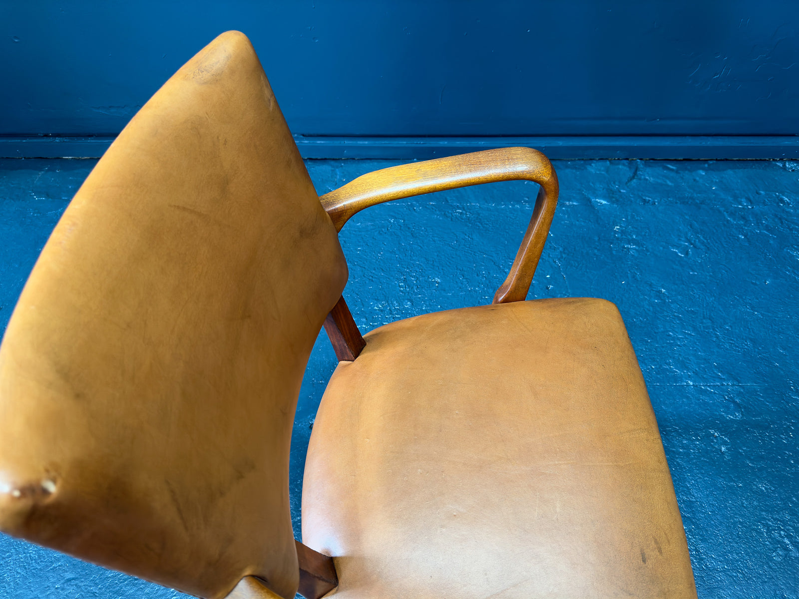 Walnut and Leather Armchair