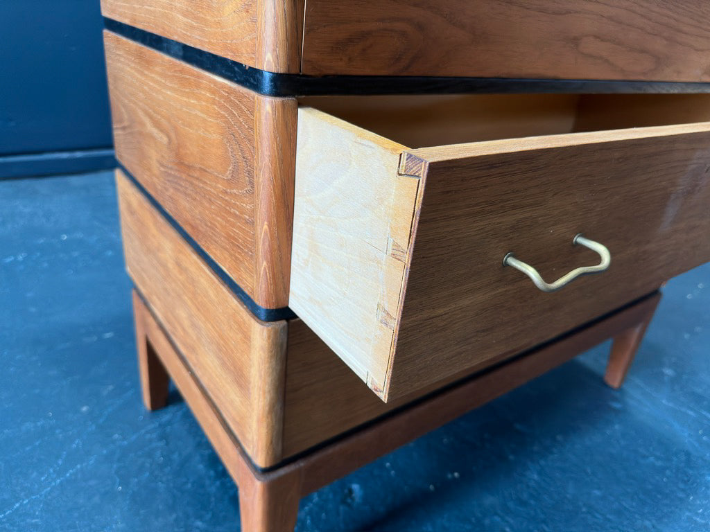 Small Oak Chest of Drawers and Vanity with Mirror