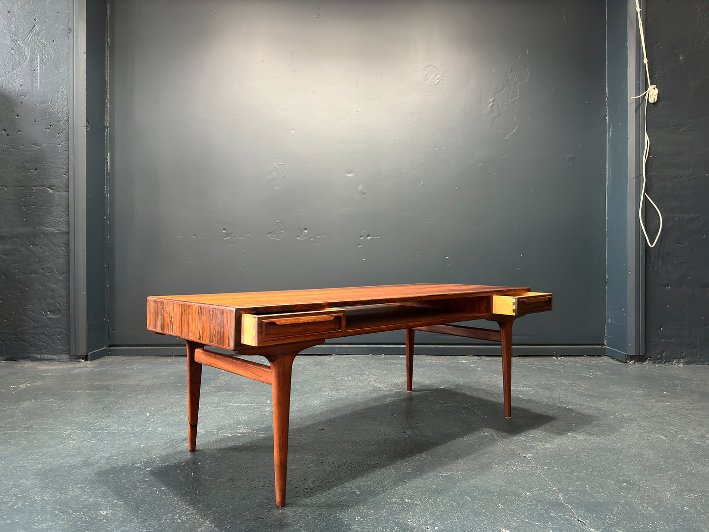 Rosewood Coffee Table with Reversible Drawers