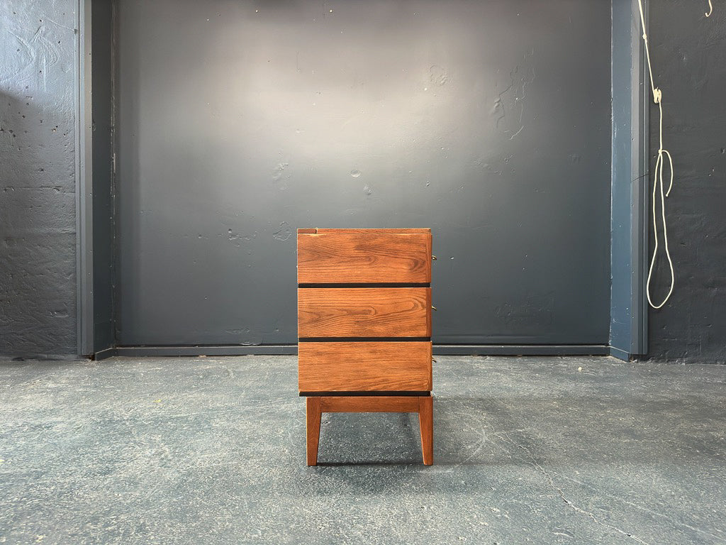 Small Oak Chest of Drawers and Vanity with Mirror