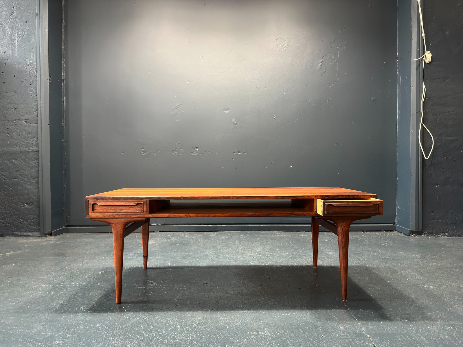 Rosewood Coffee Table with Reversible Drawers