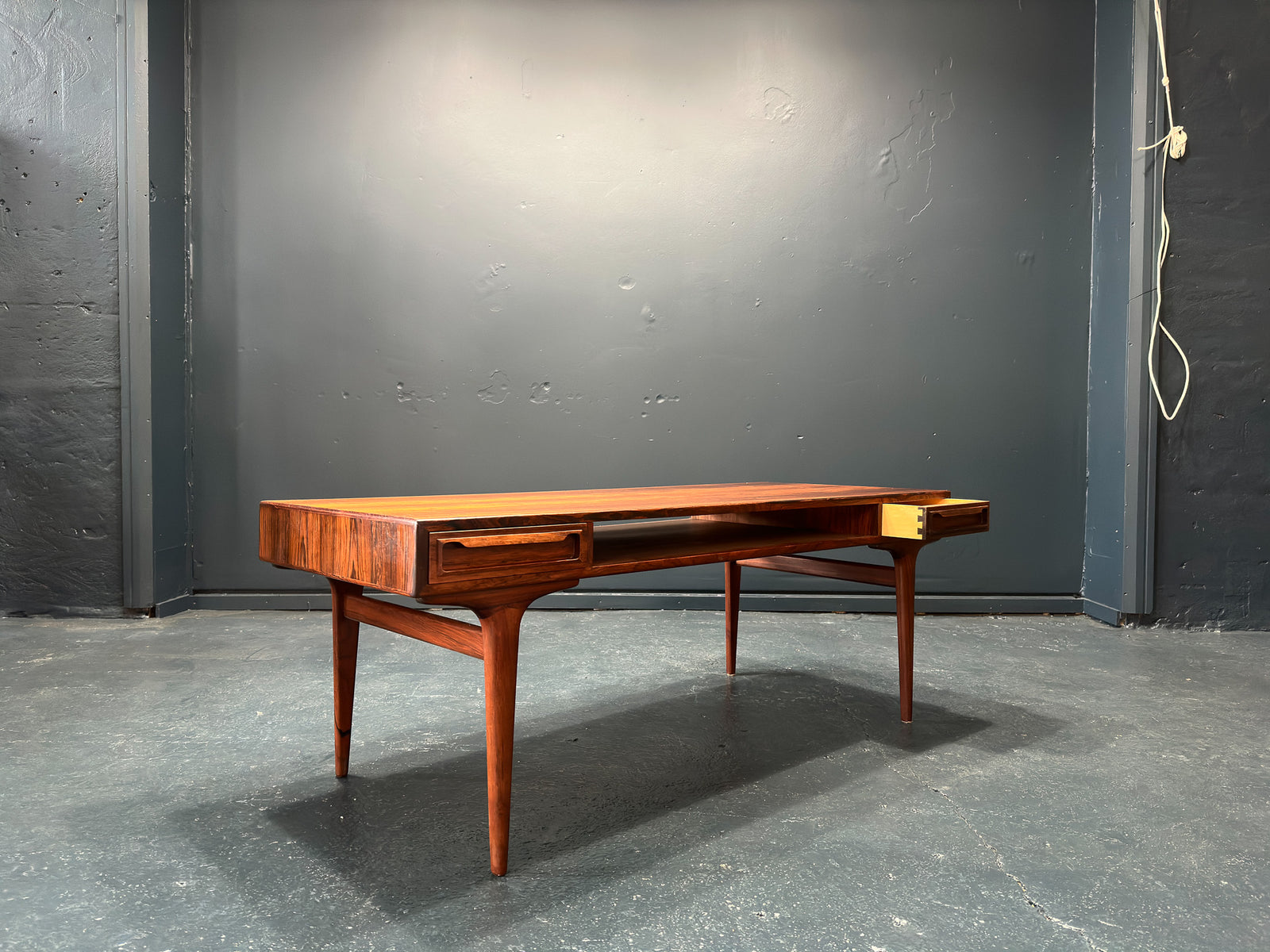 Rosewood Coffee Table with Reversible Drawers