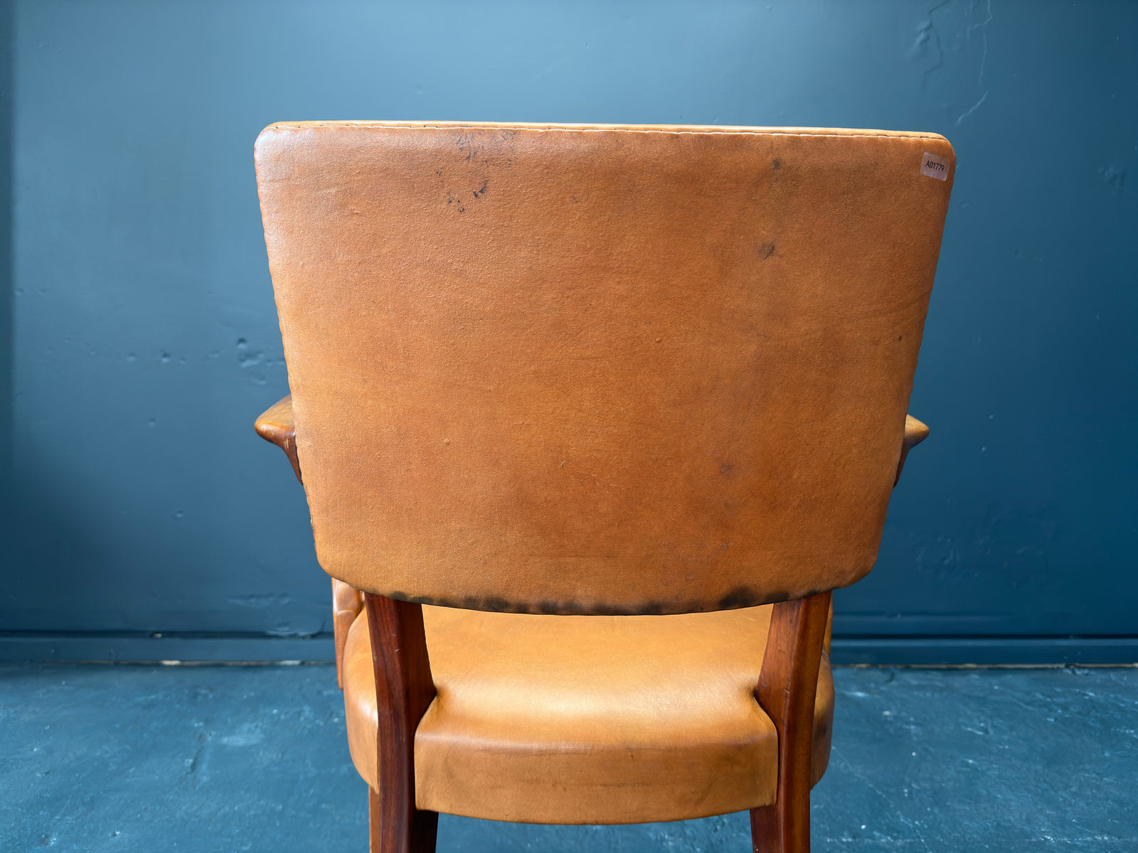 Walnut and Leather Armchair