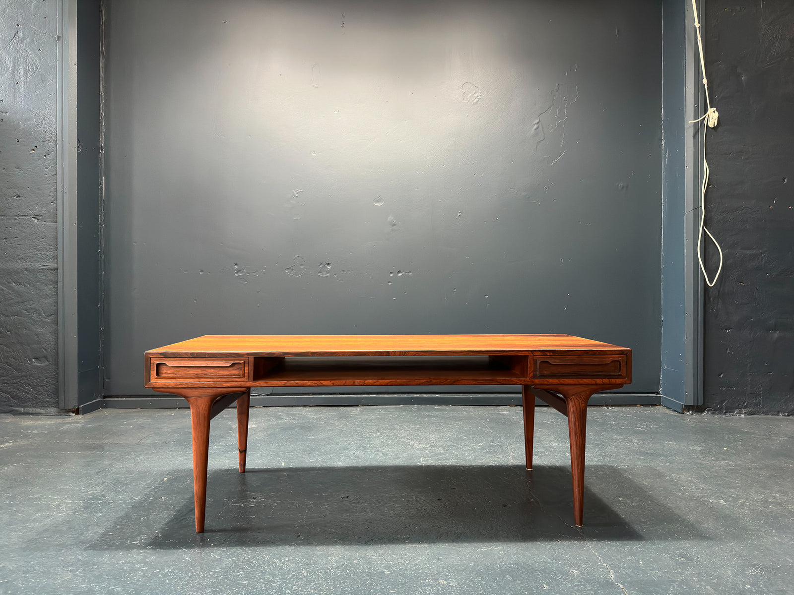 Rosewood Coffee Table with Reversible Drawers