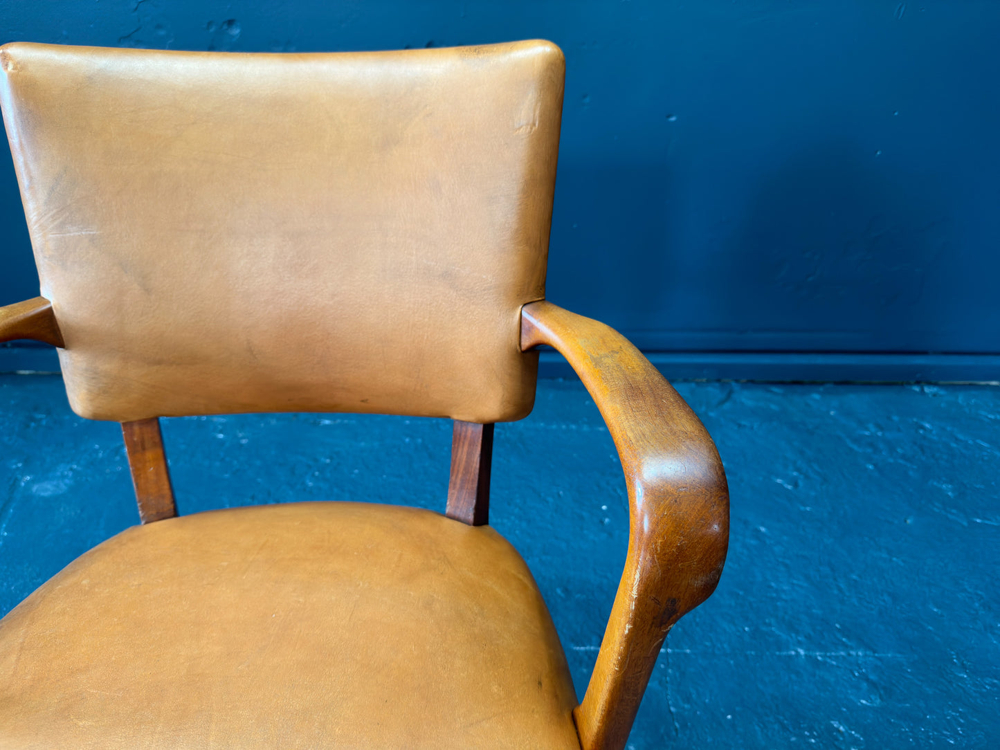 Walnut and Leather Armchair