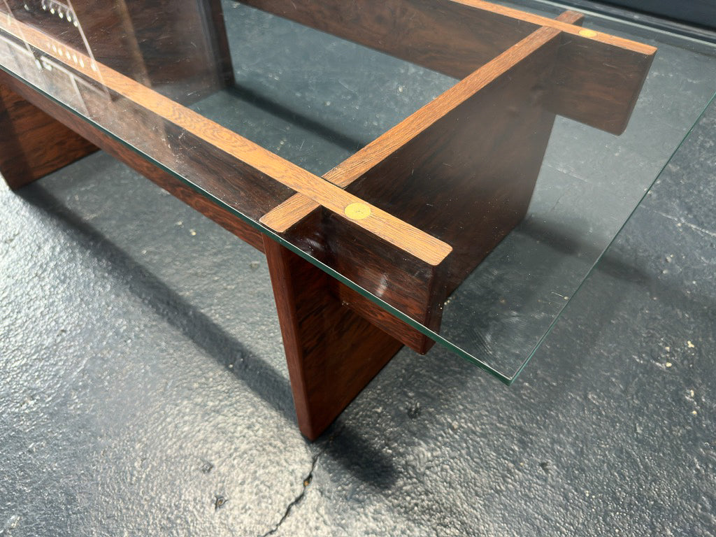 Svend Langkilde Rosewood & Glass Coffee Table