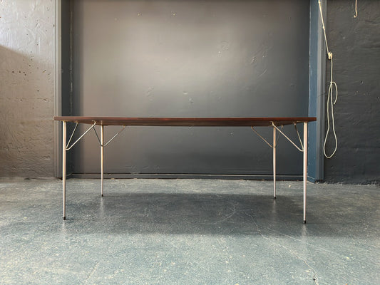 Large Rosewood Dining Table with Metal Legs