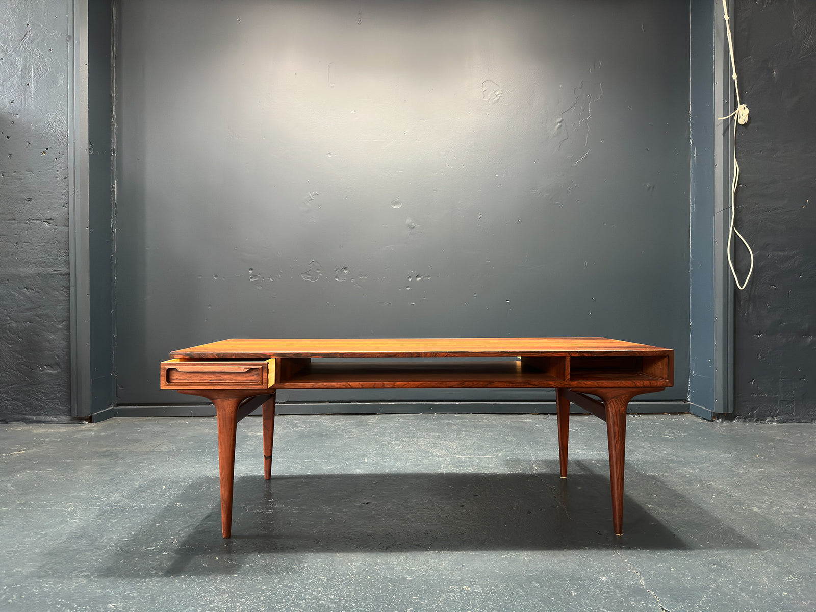 Rosewood Coffee Table with Reversible Drawers