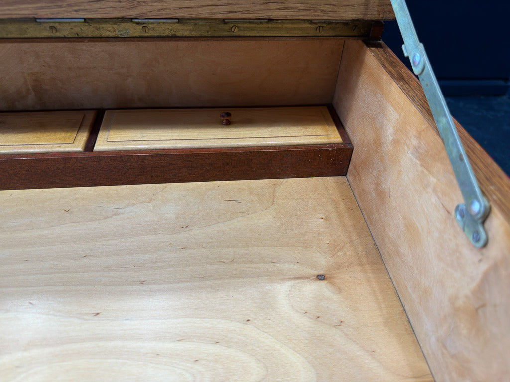 Small Oak Chest of Drawers and Vanity with Mirror