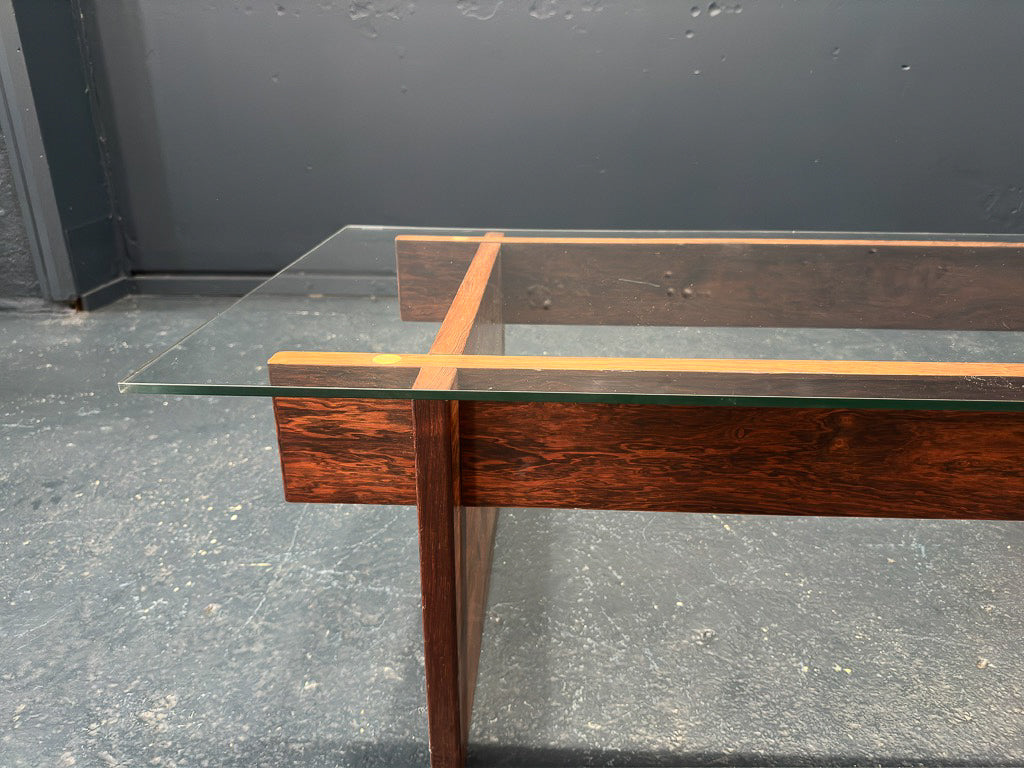 Svend Langkilde Rosewood & Glass Coffee Table