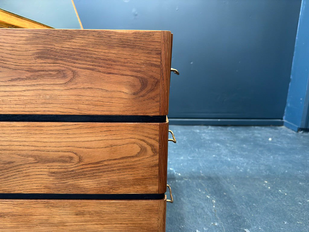 Small Oak Chest of Drawers and Vanity with Mirror