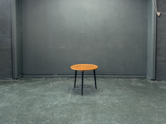 Anton Kildeberg Round Oak Side Table with Black Legs