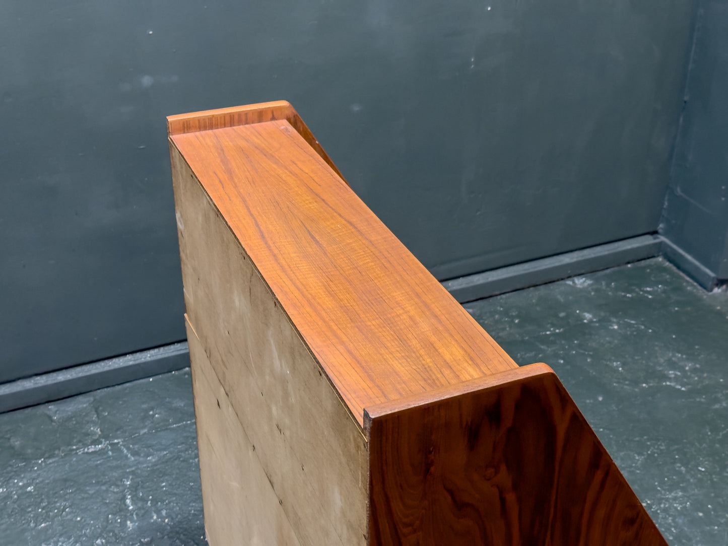 Teak Bureau with Drawers and Extending Desk