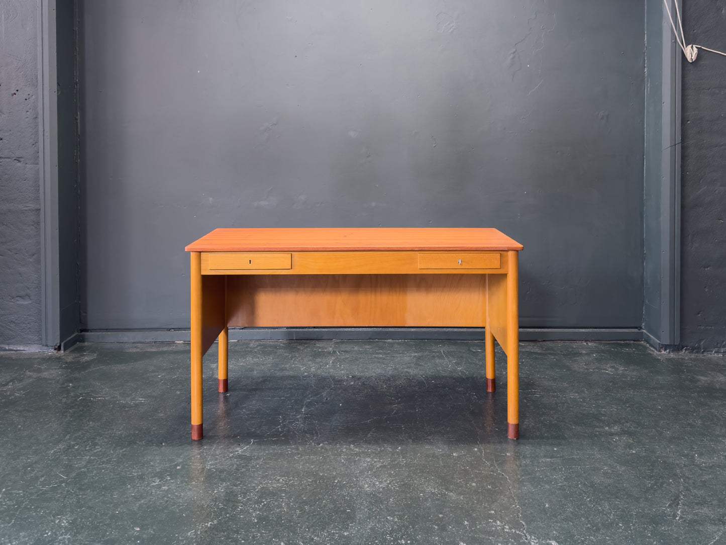 Beech and Teak Desk
