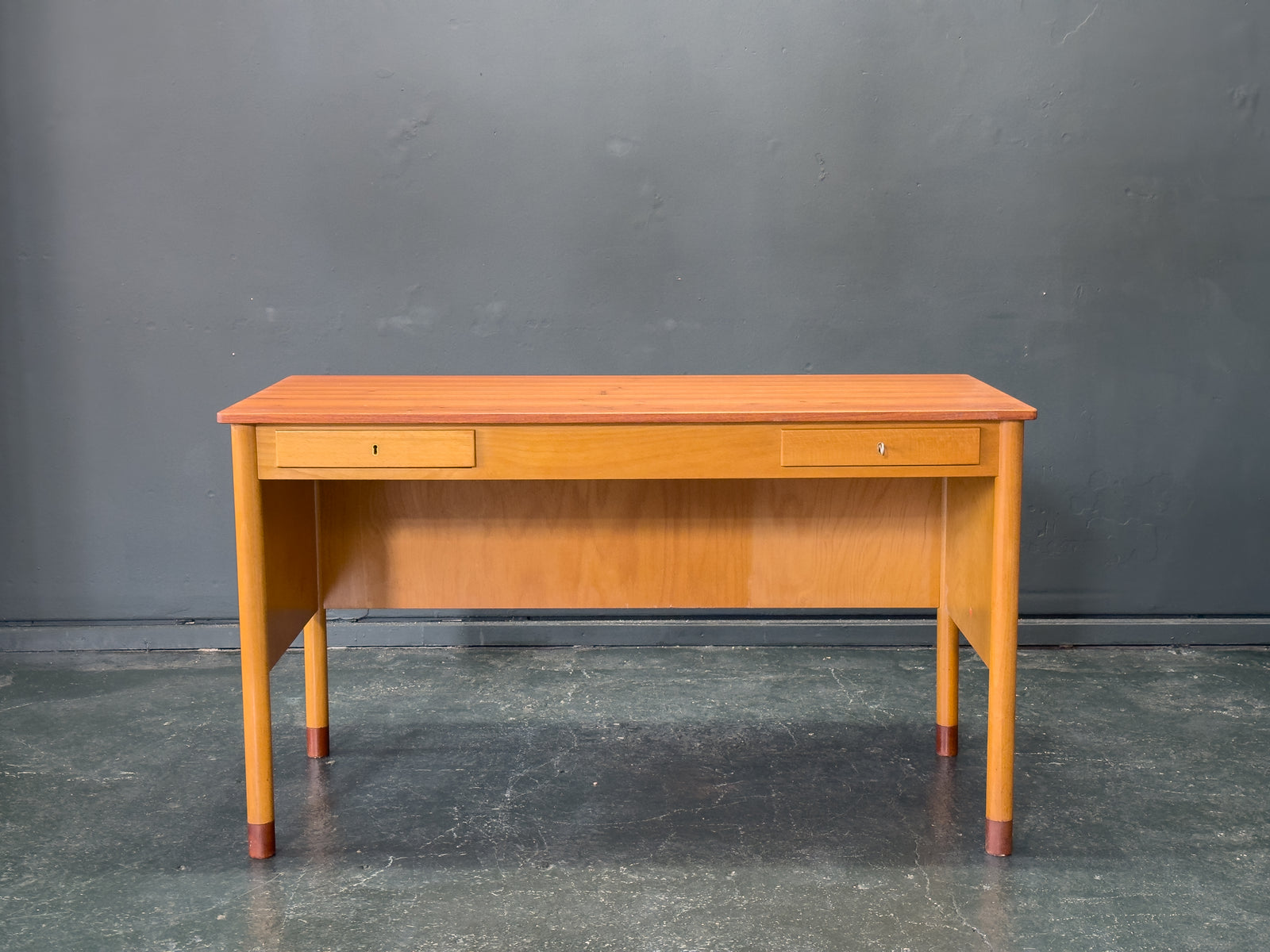 Beech and Teak Desk