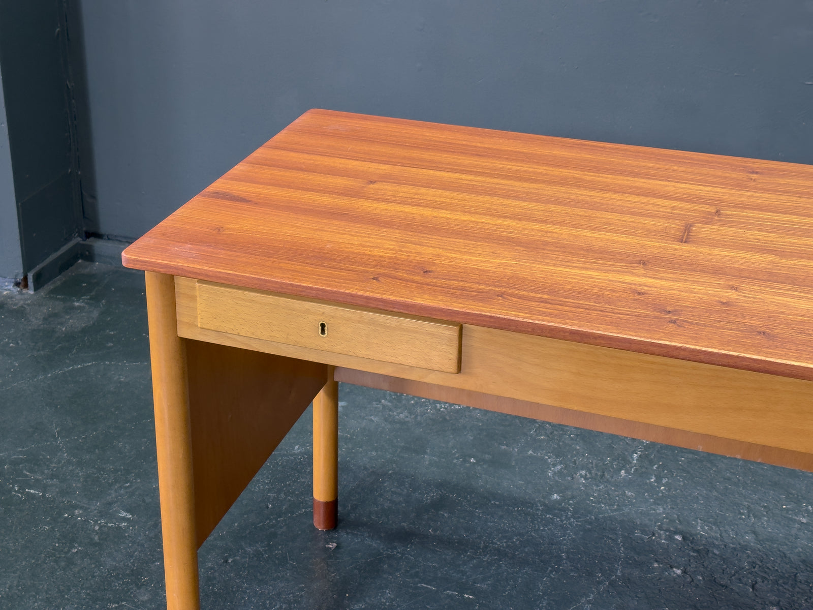 Beech and Teak Desk
