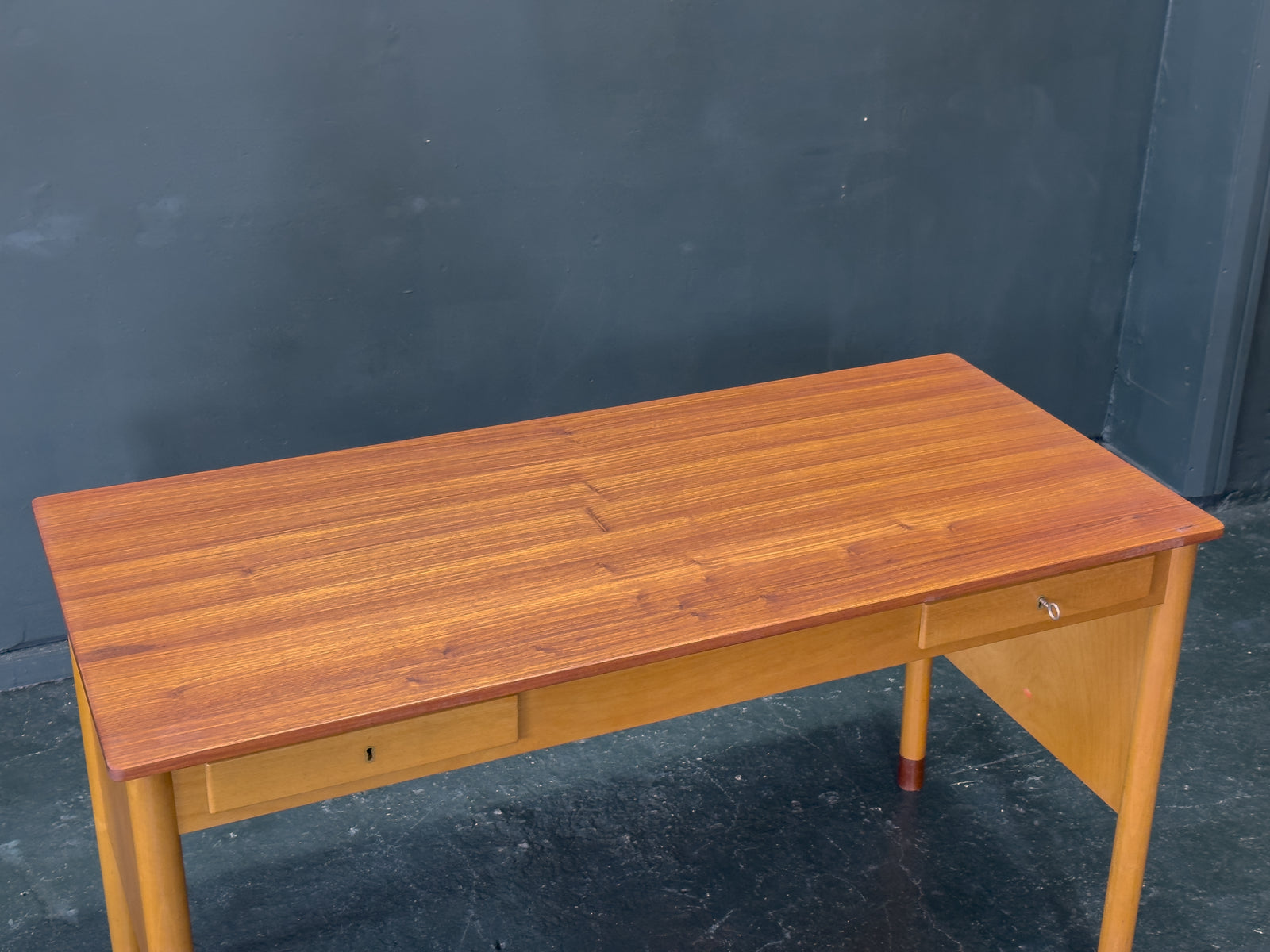 Beech and Teak Desk